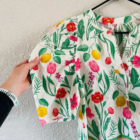 Floral Spring Puff Sleeve Blouse - Picture 2 of 10